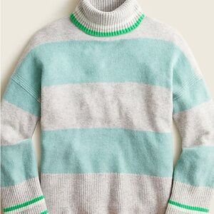 J. Crew Striped turtleneck sweater in Supersoft yarn